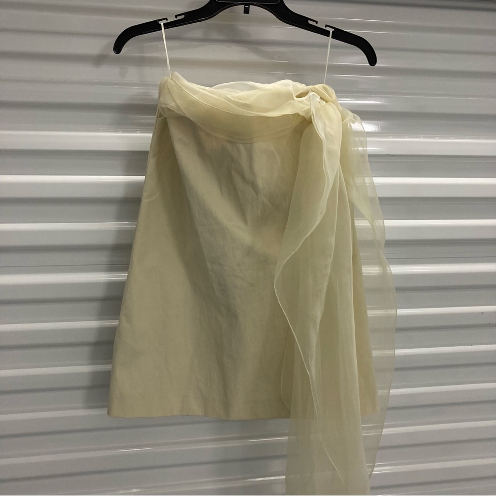 Mng Selection Elegant Cream Asymmetrical Mini Dress
